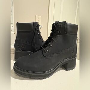 Timberland Women's Black Lace-Up Chunky-Heel Boots